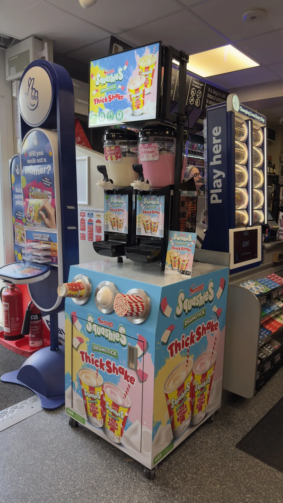 Combined frozen drinks station on a forecourt shop floor